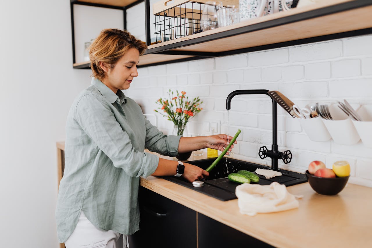 washing vegetables